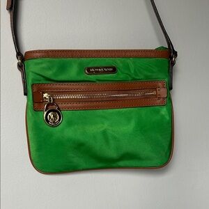 Michael Kors Green and Brown Crossbody Bag